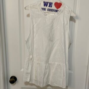 White Sleeveless Peplum Top